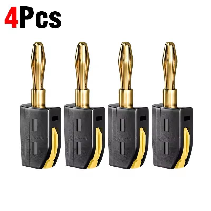 4mm No Solder Wire Connector High Current 32A Banana Plug Electrical Test Block Power Testing Instrument Plug Musical Speaker