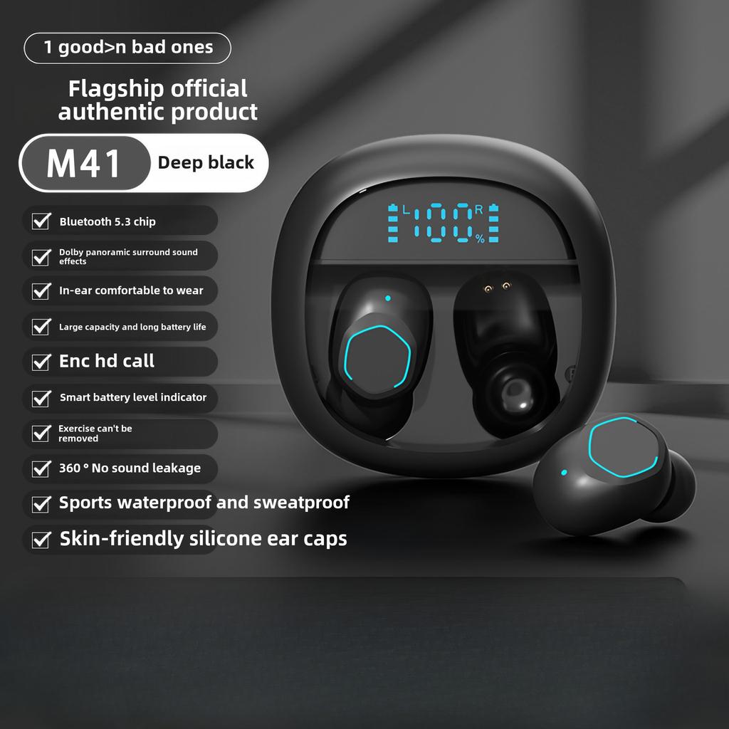 Новая беспроводная Bluetooth-гарнитура с наушниками-вкладышами 5.3 с прозрачным цифровым дисплеем, шумоподавлением и длительным сроком службы батареи