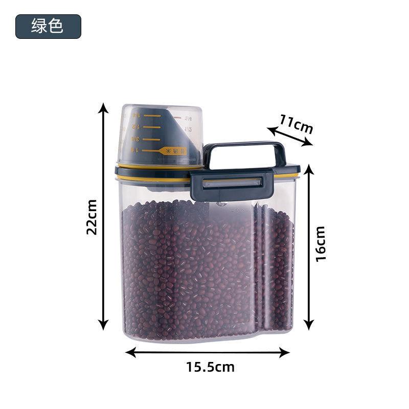 Dog Cat Food Storage Container Airtight Moisture Plastic Pail With Measuring Cup Portable Pet Dog Snack Storage Box Pet Supplies