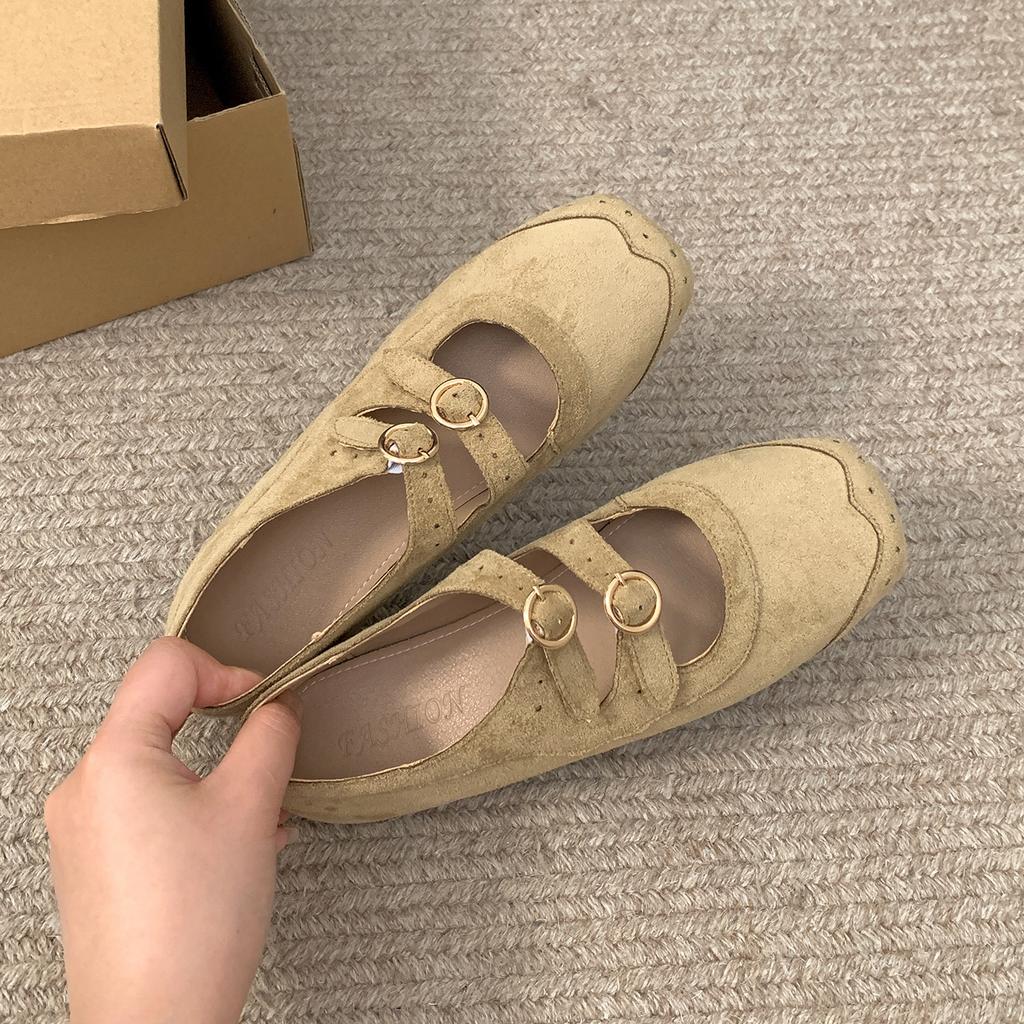 Queen Fan Retro Black French Flat-bottomed Shallow Mouth Single Shoes Women's 2025 New Autumn Soft-soled Mary Jane Shoes