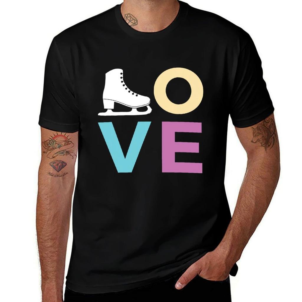 Figure Skating Love Ice Skate Tshirt Large Size Soft Cotton Tshirt