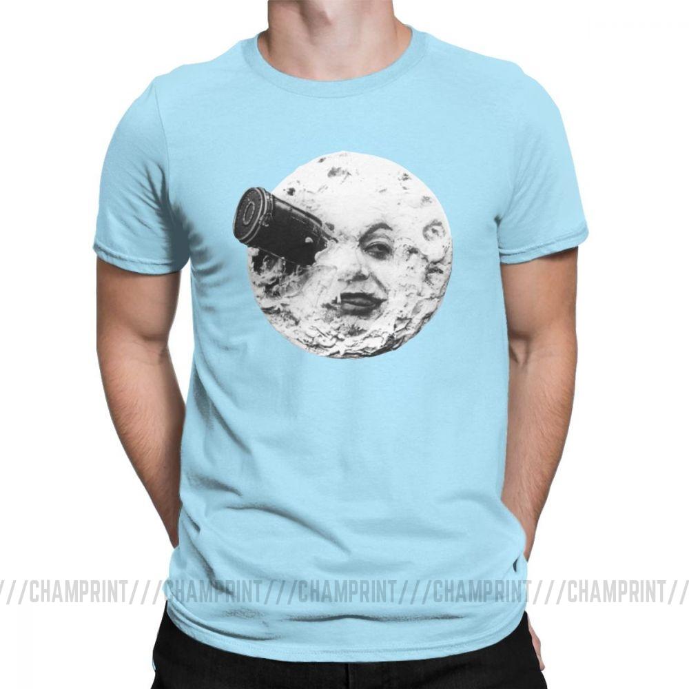 Moon T Shirts For Men Georges Melies Twin Party Tops Short Sleeve Vintage T Shirts