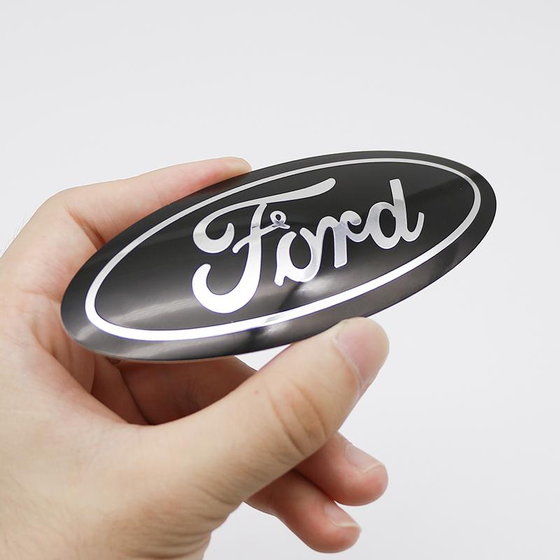 3D Aluminum Car Front Rear Badge Emblem Overlay 12.5cm For Ford Ranger Explorer Focus Fiesta Kuga Auto Tuning Styling Accessory