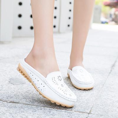 Женские полые дышащие сетчатые слипоны на плоской подошве с низким верхом, кроссовки-мулы с открытой спиной, обувь