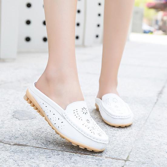 Женские полые дышащие сетчатые слипоны на плоской подошве с низким верхом, кроссовки-мулы с открытой спиной, обувь