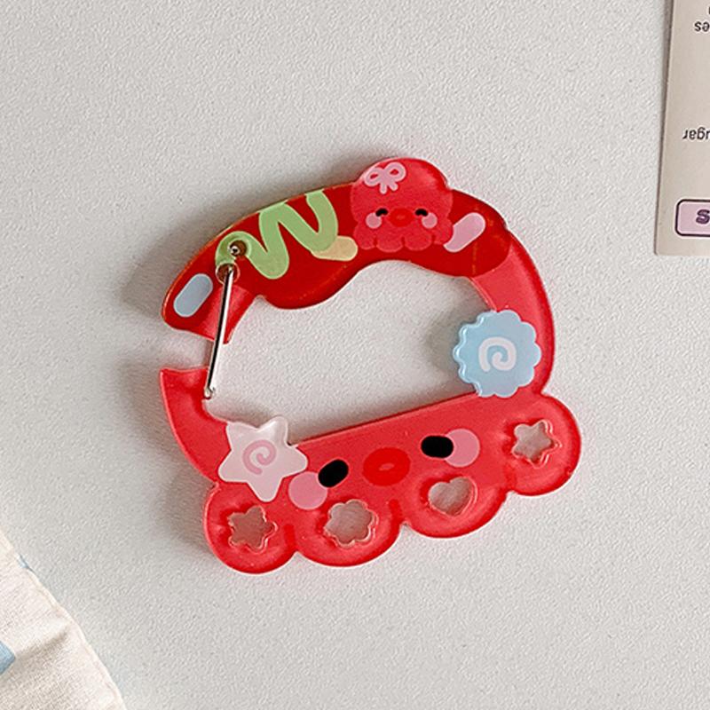 Акриловый мультяшный держатель для брелока в стиле инс, декор в форме дома, музыкальной ноты, яблока, для подвески на сумку, крючок для DIY, подвеска для ключей