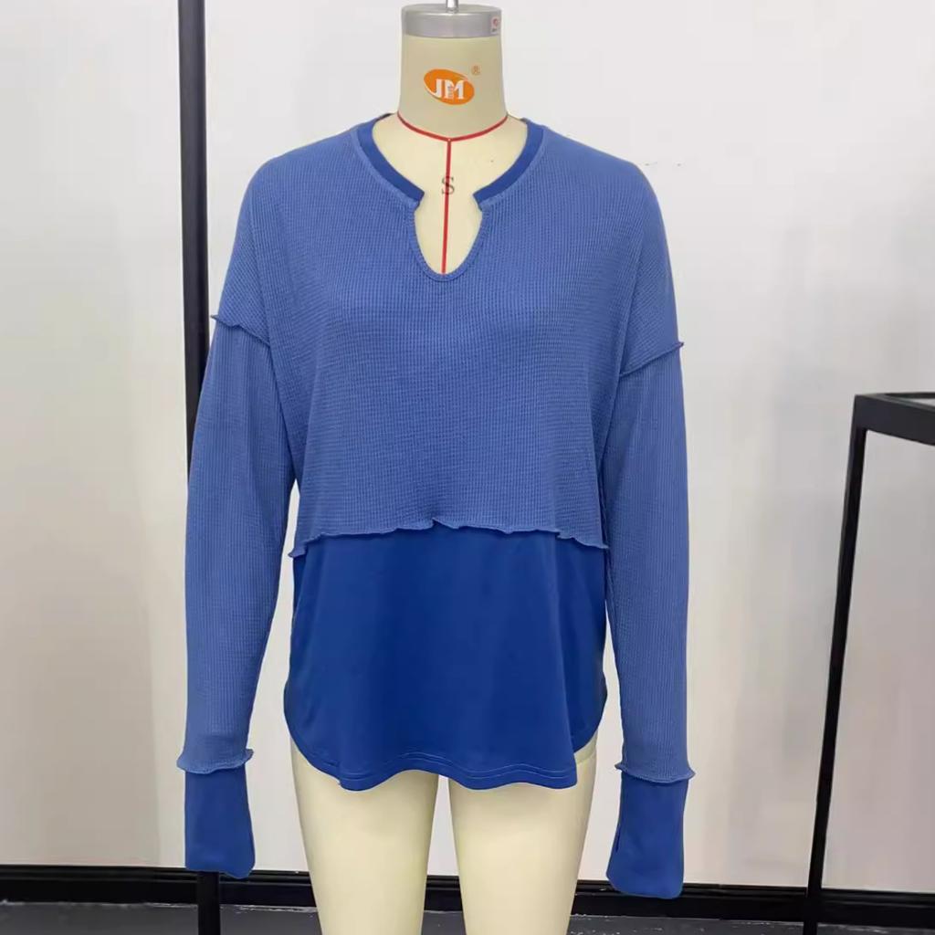 GMXIA Осенне-зимняя женская повседневная рубашка однотонная с длинным рукавом сращивание однотонная свободная толстовка с капюшоном для женщин