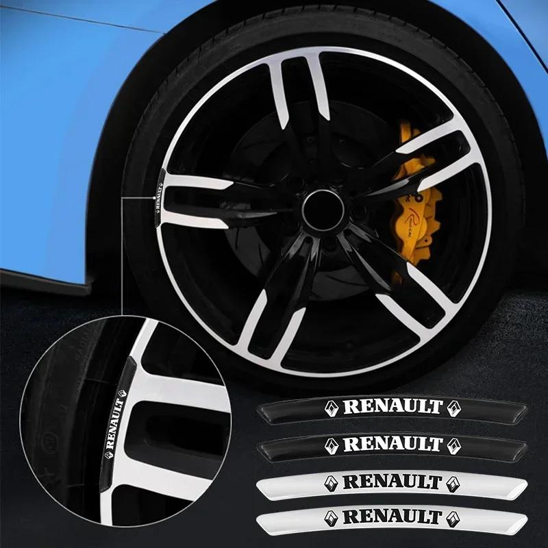 4pcs metal Car Wheel Hub Decoration Stickers For Renault Megane 1 Scenic Logan Laguna Espace Symbol Clio 4 RS Dacia ZOE Koleos PP25