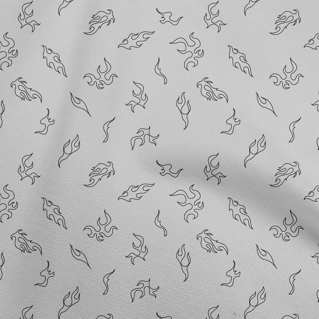 oneOone Cotton Flex Gray Fabric Abstract Flame Sewing Fabric By The Yard Printed Diy Clothing Sewing Supplies 40 Inch