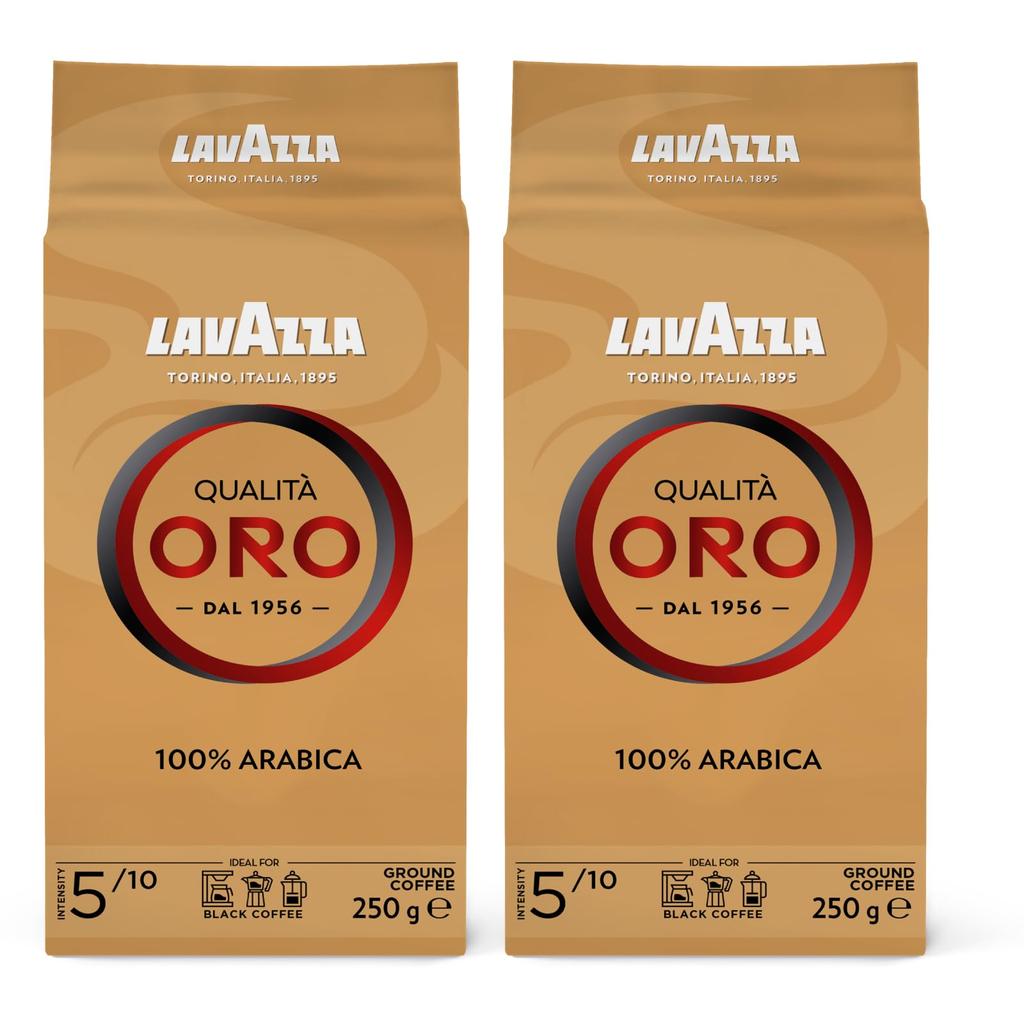 LAVAZZA Qualita Oro Молотый 500г x для обычного капельного и эспрессо кофе, (250г 2), Кофе, Фильтр,