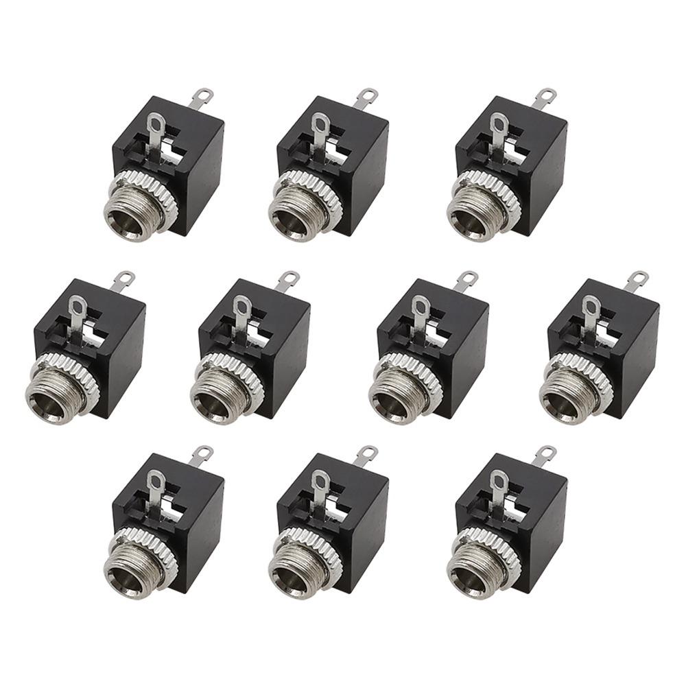10Pcs Plastic Metal 3.5mm Mono Female Jack 3Pin DIP Headphone Socket DIY Electronic Project