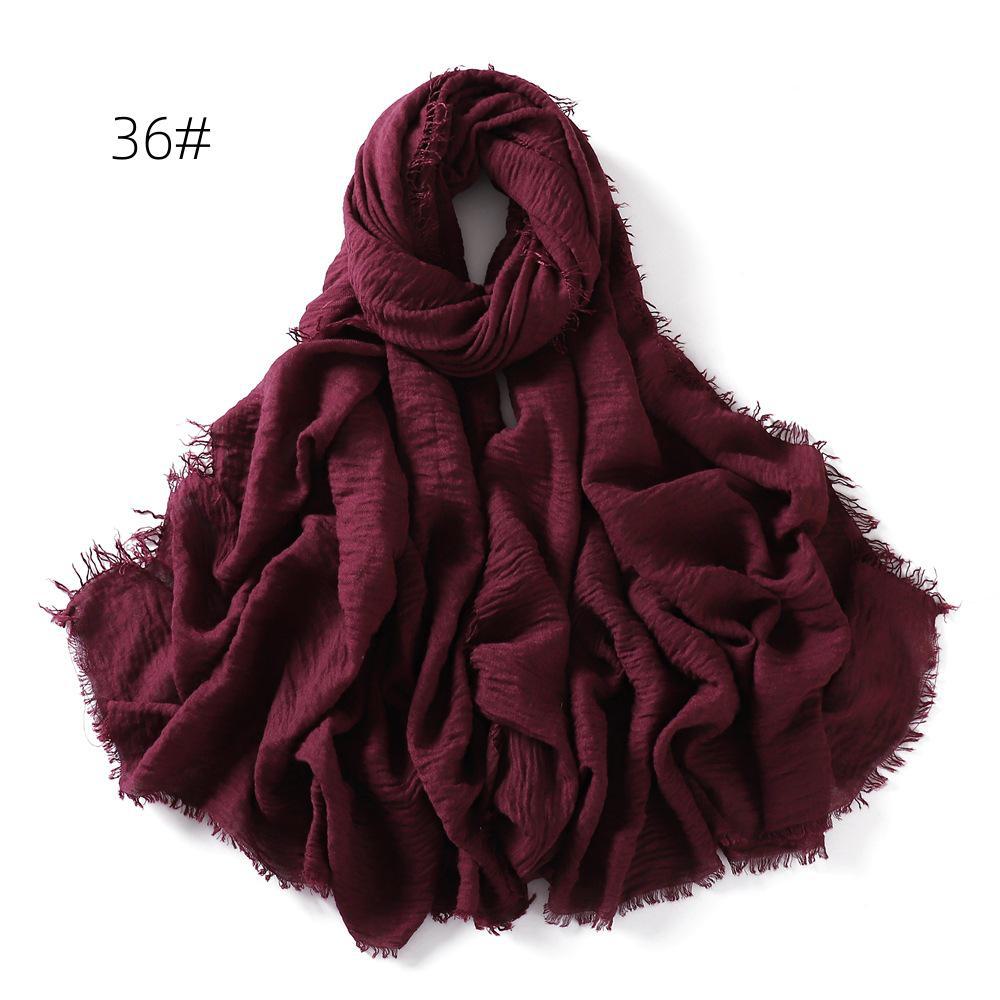 High-Quality Cotton Linen Gauze Scarf: Breathable, Encrypted Sunscreen, Four-Circle Fringe Shawl, Women's Malay Head Scarf