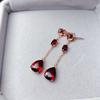 Классические Роскошные Серьги с Рубинами для Женщин Длинные Серьги-Кисточки в Виде Капли Воды Красные Драгоценные Камни Висячие Серьги Китайский Стиль Банкетные Свадебные Украшения