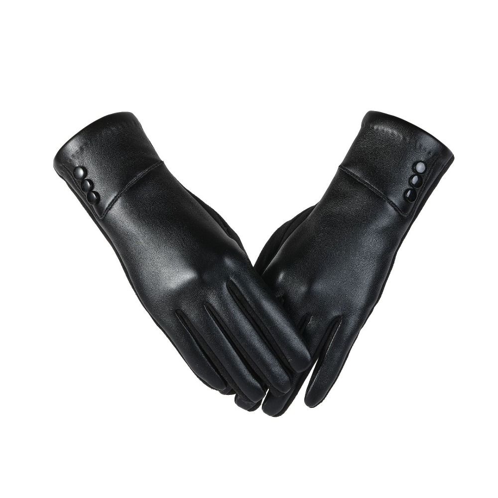 1Pair PU Touchscreen Gloves Touchscreen Windproof Gloves New Thermal Gloves Winter Wear