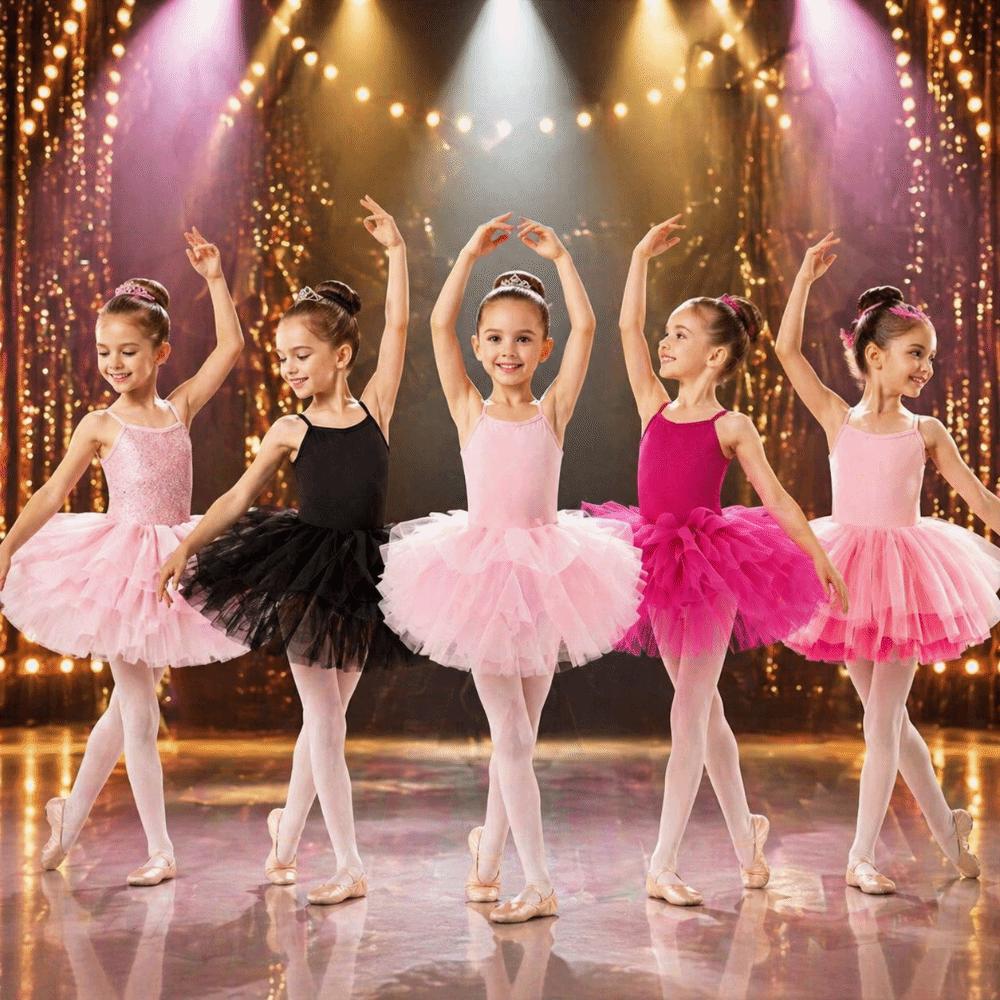 Cross Strap Baby Girl Ballet Skirt Short Sleeve Party Dance Dress Ballet TuTu Dress Photo Shoot