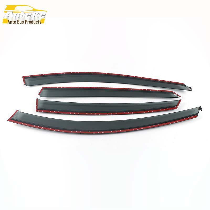 Qin Pro PC Plastic Rain Deflector with 3D Stainless Steel Bright Strip - Exterior Car Decorative Patch