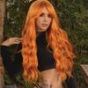 Длинные кудрявые парики для женщин, синтетические волосы, рыжий парик с густой челкой, длинный кудрявый парик для белой женщины, костюм для дрэг-квин, косплей