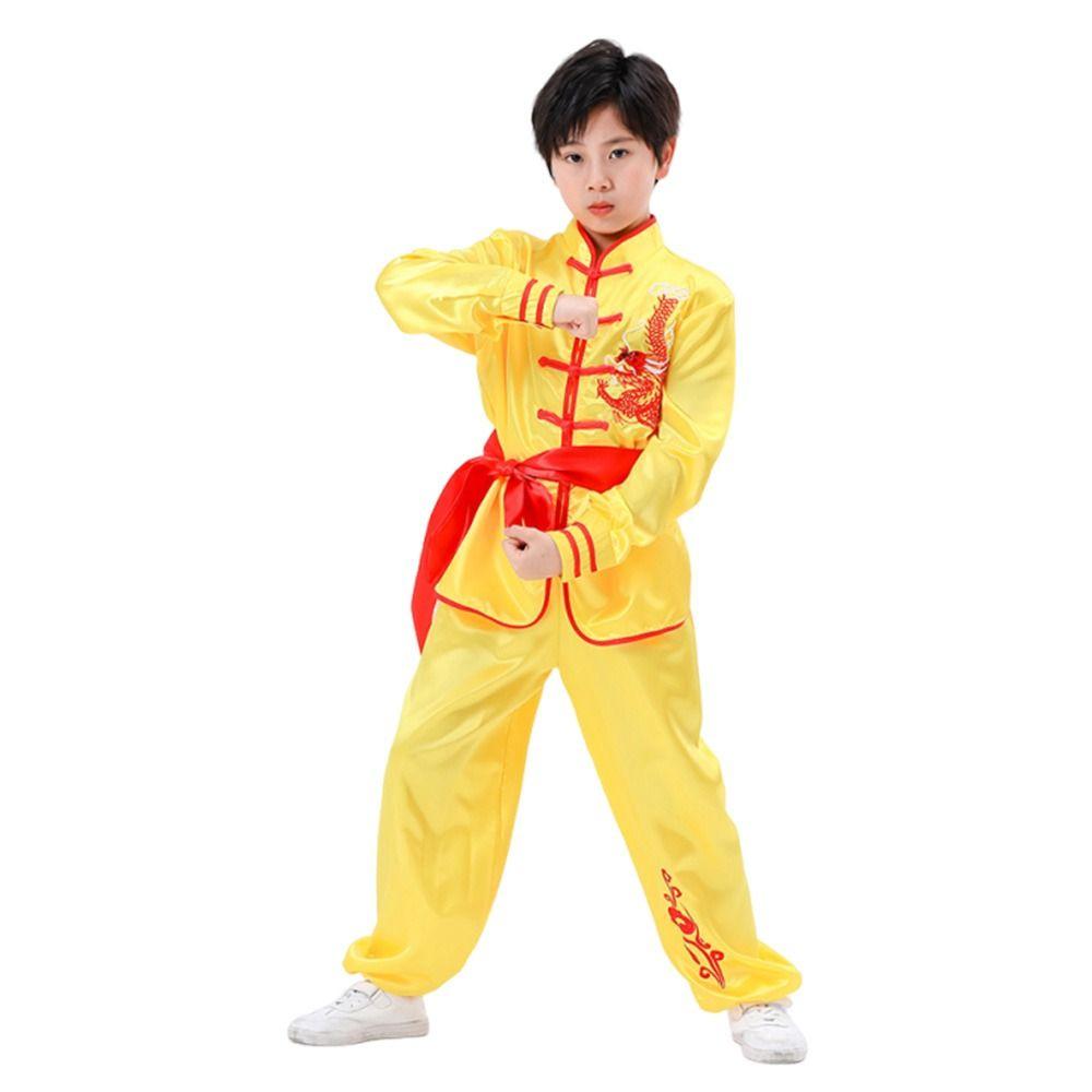 Traditional Wushu Costume Long Sleeves Tai Chi Uniform Fashion Kungfu Uniform Kids Boys Girls
