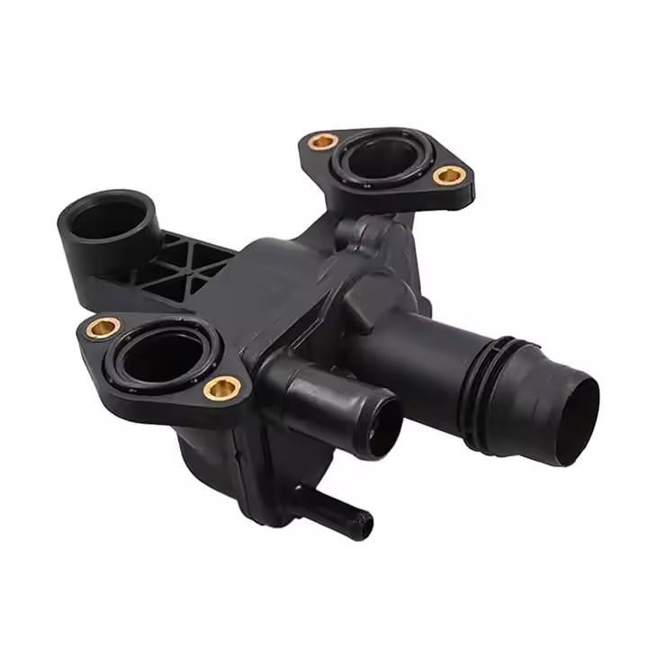The LR073372 Water Pipe Connector Thermostat Outlet Housing fits Jaguar Land Rover Range Rover models.