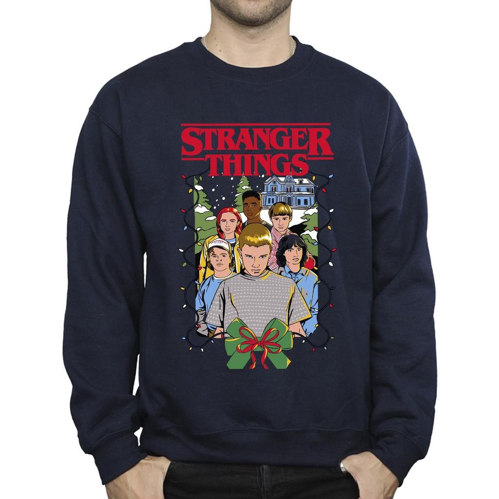 Netflix Mens Stranger Things Christmas Poster Sweatshirt