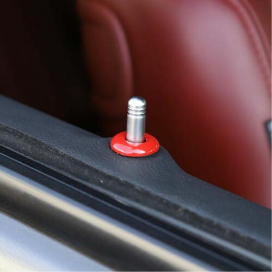 Car Door Lock Pin Ring Cover Trim Decoration For Dodge Challenger 2014- Red