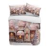 Christmas Snowman Snow Scene Pink House 3pcs Bedding Set For Double Bed Home Textile Duvet Cover Quilt Cover Pillowcase