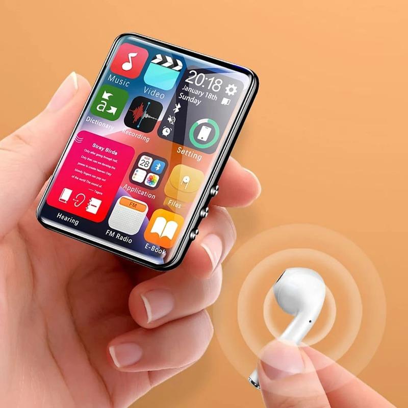 2,4-дюймовый полноэкранный сенсорный MP3-плеер, мини-MP4-плеер с Bluetooth, 4–128 ГБ, Hi-Fi, HD, запись без потерь, FM-радио