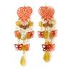 [R3298] - Orange 'Scarlett' Earrings - 8x2 Cm