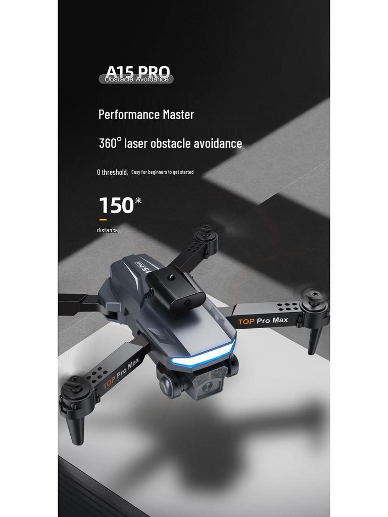 Складной дрон A15 Pro с обходом препятствий и дистанционным управлением
