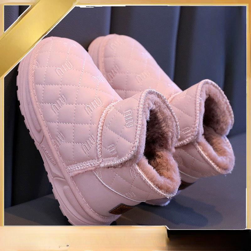 Детские зимние ботинки для девочек и мальчиков, детская зимняя обувь, детские уличные теплые плюшевые ботинки, ветрозащитные водонепроницаемые детские ботинки с хлопковой подкладкой