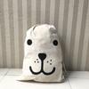 Printing Fabric Laundry Bag Cotton and Linen Drawstring Duffle Bag Durable Storage Bag