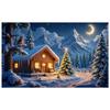 Festive Banner Snowy Theme Christmas Tree Banner Cabin Banner Cabin Scene For Home Decor Indoor Display Winter Festival