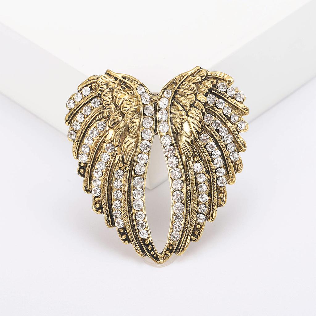 Alloy Diamond Retro Wings Brooch Fashion Trend Clothing Versatile Accessories
