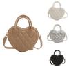 Stylish Pu Leather Heart Tote Bag For Women Chic Street Style Crossbody Bag