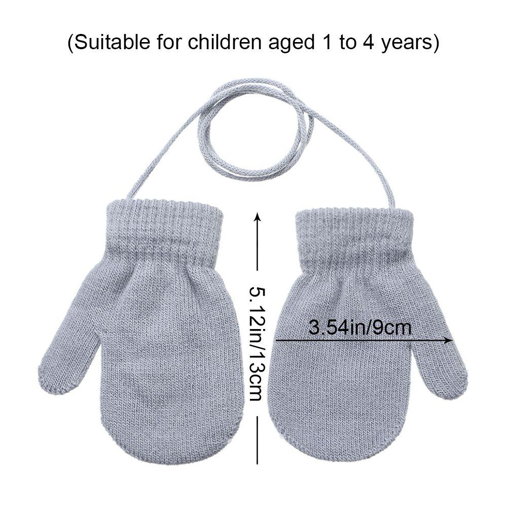 1-4 Years Anti-lost Baby Boys Girls Kids Gloves Thick Warm Sports Gloves Knitted Mittens