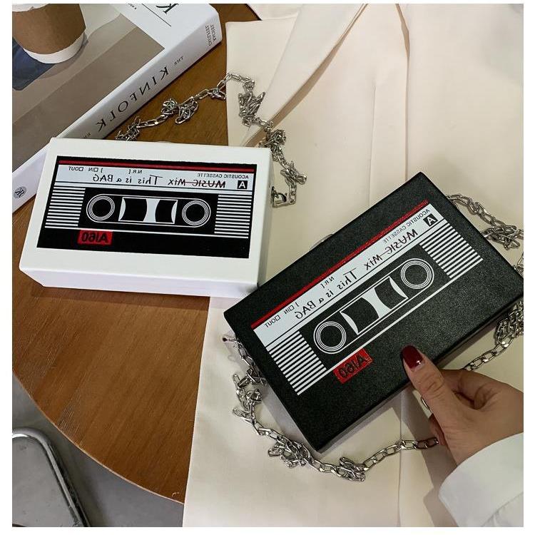 Новая персонализированная радио женская сумка тренд бокс маленькая квадратная сумка лента цепочка на одно плечо сумка мессенджер женская