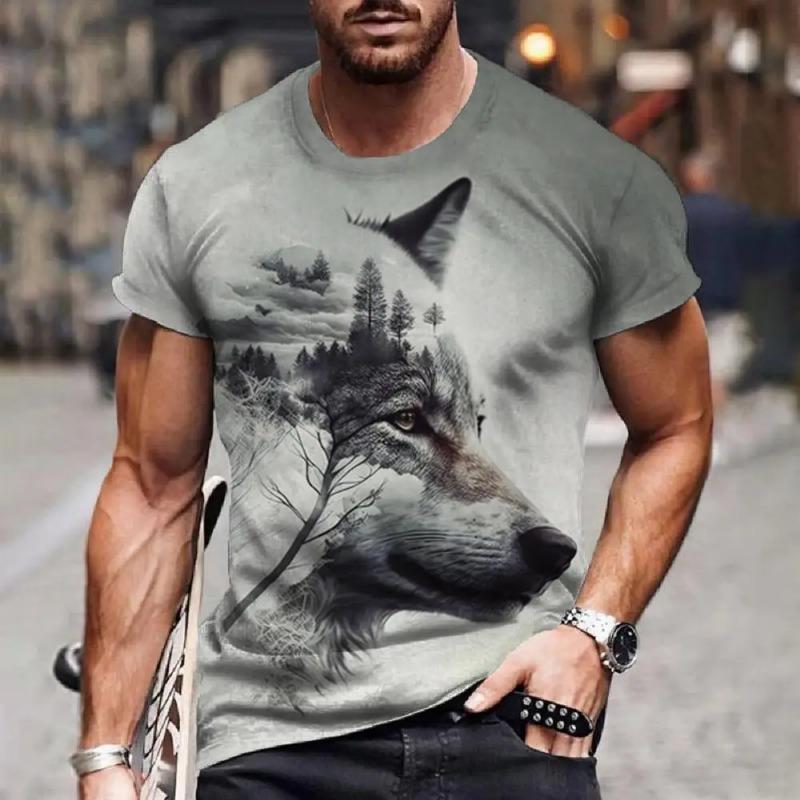 Мужская футболка с принтом в виде свирепого животного, 3D-принт, короткий рукав, мужская и женская модная повседневная спортивная рубашка, свободные быстросохнущие футболки
