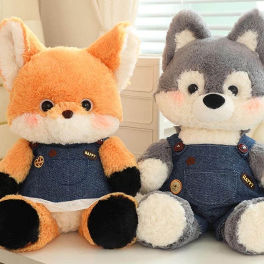 Носите комбинезоны Бегущий волк Плюшевая игрушка Пушистые животные Плюшевые куклы Домашний декор