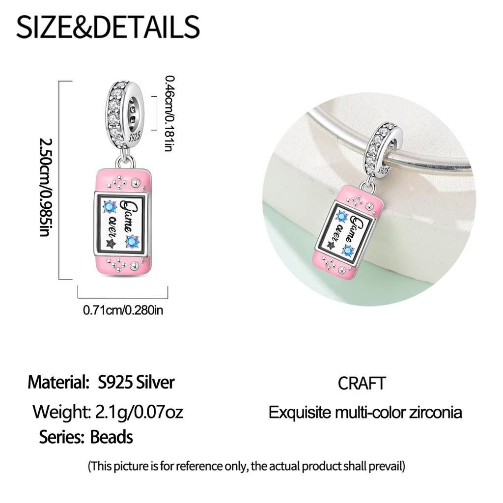 Новые медные шармы-бусины Шарм-подвеска в виде игровой консоли и гарнитуры Подходит для браслетов-шармов DIY Ювелирные изделия Подарок на день рождения