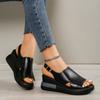Women's Platform Wedge Sandals New Summer High-heeled Fish Mouth Women's Shoes Soft Leather Heightened Platform Shoes