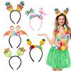 Funny Hawaiian Party Headband Pineapple Flamingo Head Band Summer Theme Dress Up Photo Booth Props Kids Happy Hawaii Party Decor