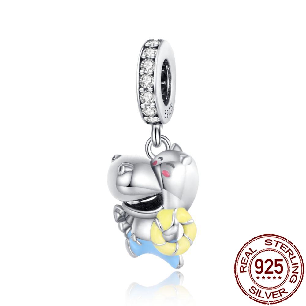 New Charms 925 Silver Cat Dog Flamingo Chameleon Axolotl Animal Beads Fit Bracelet Necklace Women DIY Jewelry