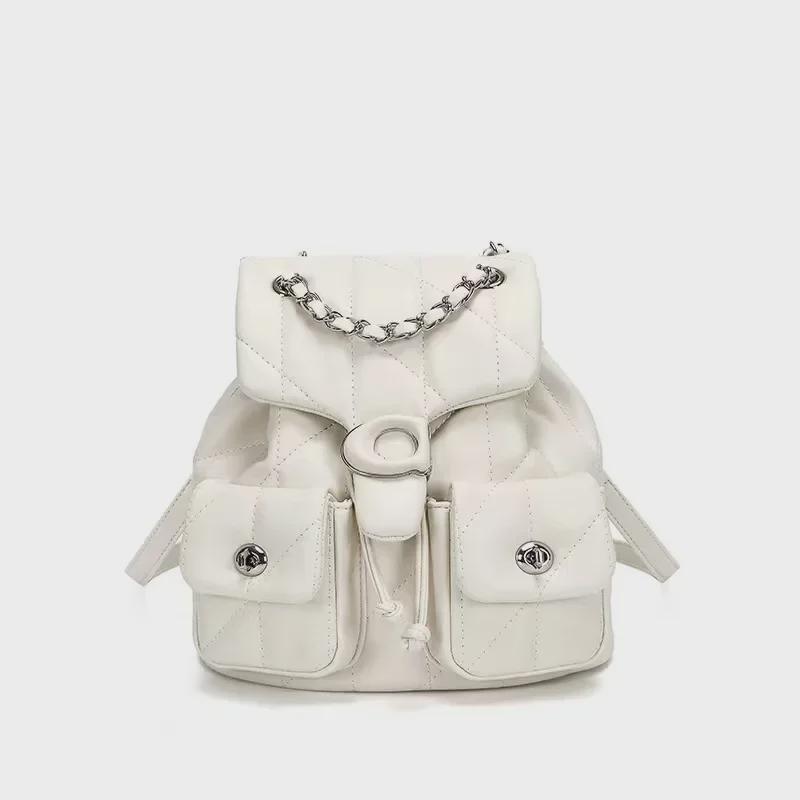 2024 Модный женский многофункциональный кожаный дорожный рюкзак большой вместимости с цепочкой