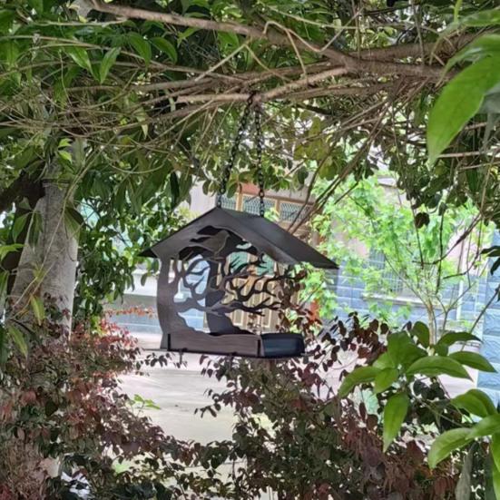 Metal Birds Feeder House for Outdoors Squirrel Proof Wildwirds Feeder Hanging Birdhouse for Garden Patio Backyard Decor