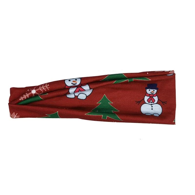Merry Christmas Headbands for Women Hairband Sports Fitness Yoga Running Sweatband Snowman Snowflake Headwraps Fashion Headwear Hair Accessories Gifts