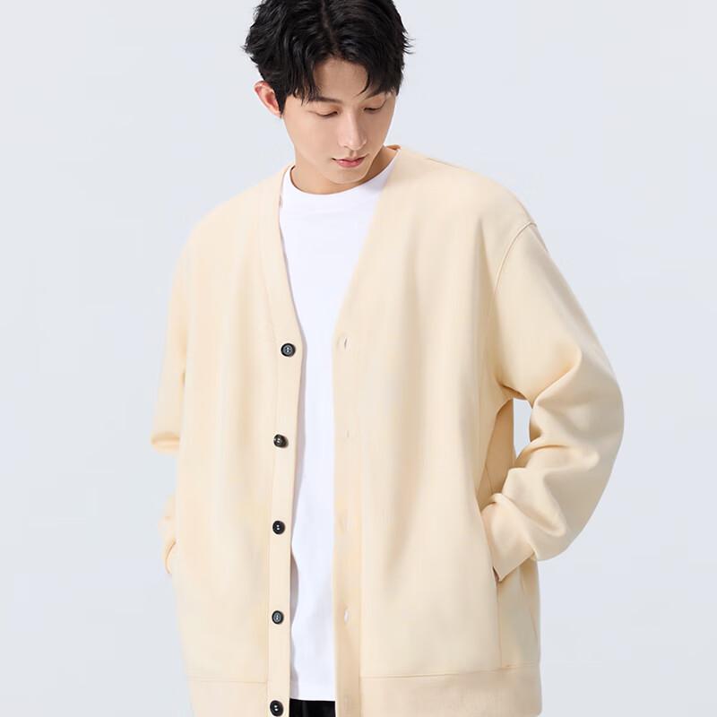 MINISO Men's Heavyweight V-Neck Cardigan Sweatshirt