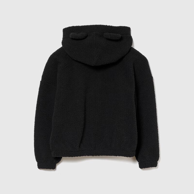 GAP Girl's Faux Lamb Wool Bear Embroidery Hoodie