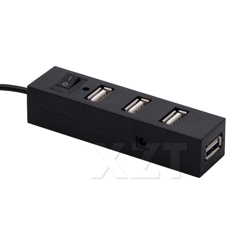 Мини 4 порта USB 2.0 концентратор USB порт с выключателем питания для ноутбука ПК компьютер ноутбук аксессуар