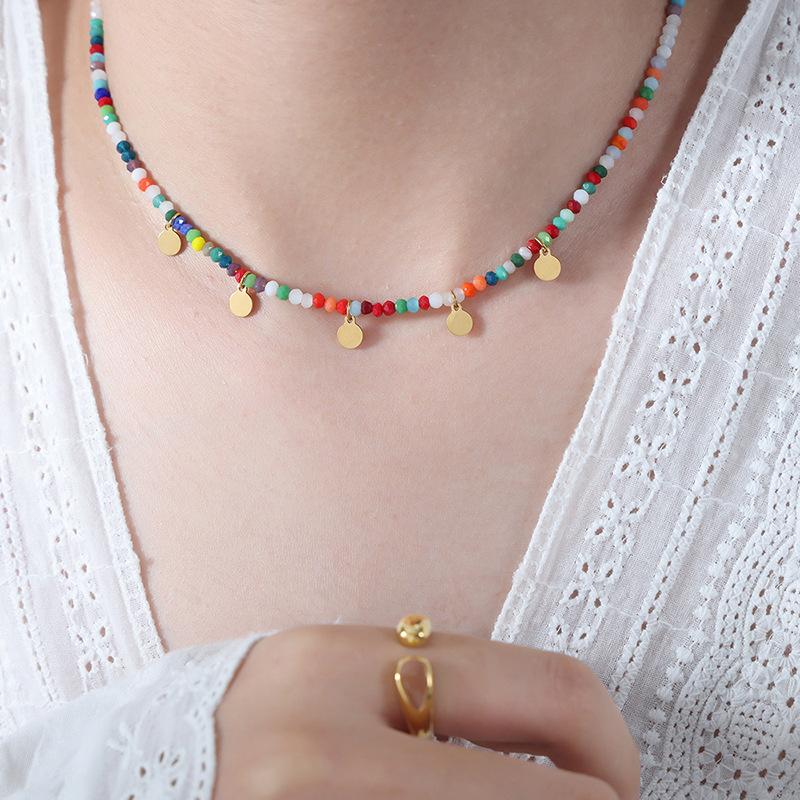 Круглые бусины допамина, бисерное ожерелье, маленькая фея, личность, темперамент, кулон в виде головы, ключичная цепочка, универсальные украшения для сращивания, женщина