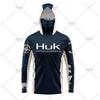 Новая мужская футболка HUK с длинным рукавом, капюшоном и маской для рыбалки, защита от ультрафиолета, дышащая, повседневная, спортивная